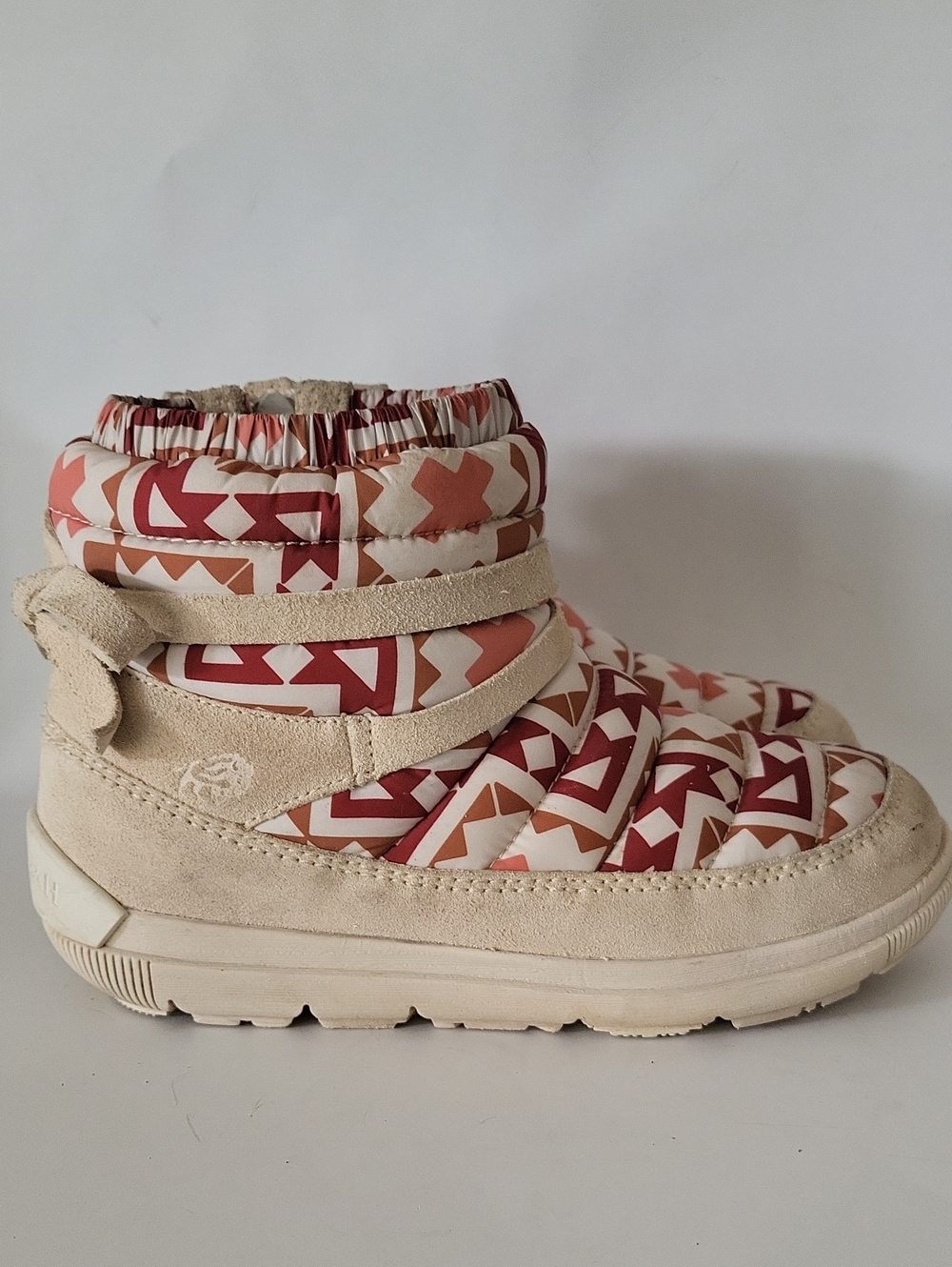 Manitobah Woodland Waterproof Puffer Ankle Boots Geometric Print Size 7